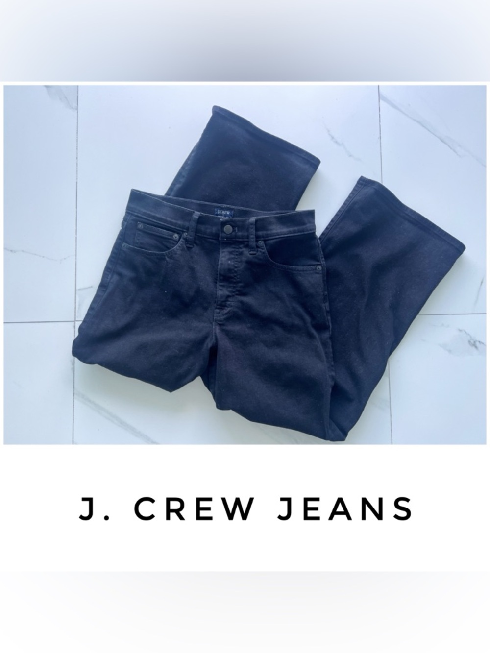 J. Crew jeans size 27 black denim wide leg crop